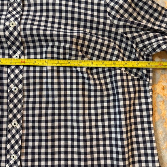 Talbots Women's 1X Black White Gingham Button Down Shirt 23x27 Long Sleeve - Picture 8 of 10